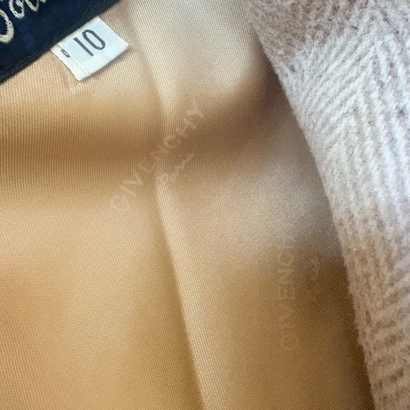 Vintage 60s 70s Givenchy wool herringbone peacoat with embroidered insignia 6 - Picture 6 of 12